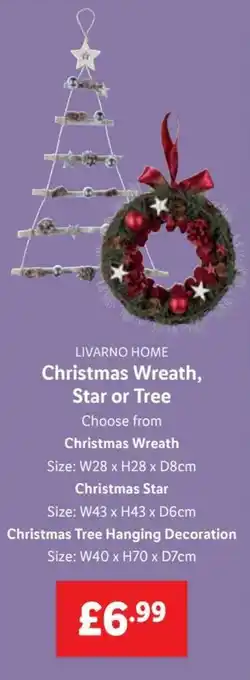 Lidl Christmas Wreath Star or Tree offer
