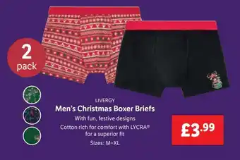 Lidl Men's Christmas Boxer Briefs offer
