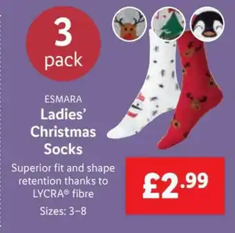 Lidl Ladies Christmas Socks offer