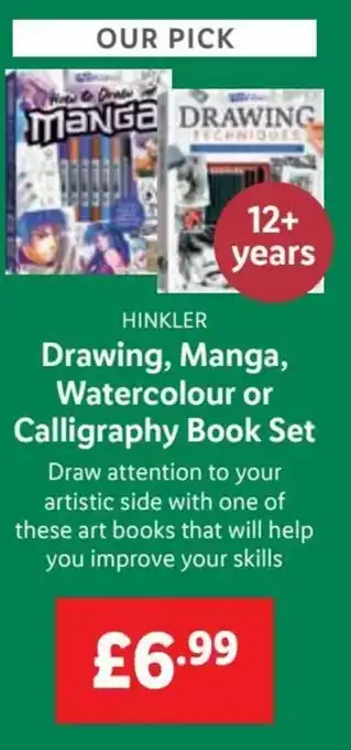 Lidl Drawing, Manga Watercolour or Calligraphy Book Set offer