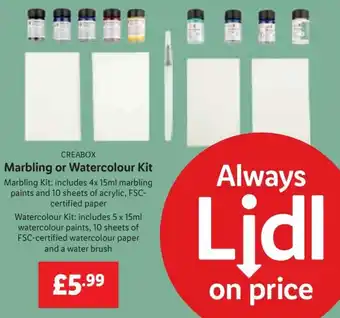 Lidl Marbling or Watercolour Kit offer