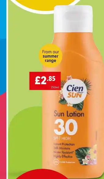 Lidl Cien Sun Sun Lotion 30 SPF High offer