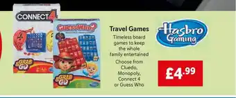 Lidl Travel Games : Cluedo, Monopoly, Connect 4 Or Guess Who offer
