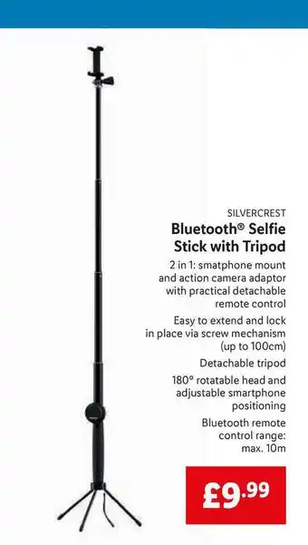 Lidl Silvercrest Bluetooth® Selfie Stick With Tripod offer