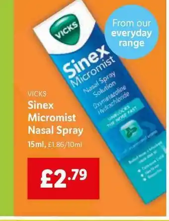 Lidl Vicks Sinex Micromist Nasal Spray offer