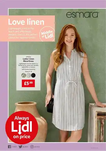Esmara Ladies' Linen Blend Dress