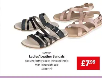Lidl Esmara Ladies' Leather Sandals offer