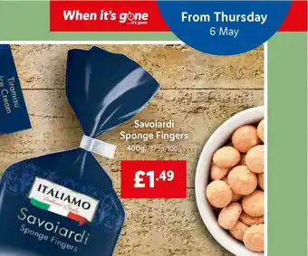 Lidl Italiamo Savoiardi Sponge Ingers offer