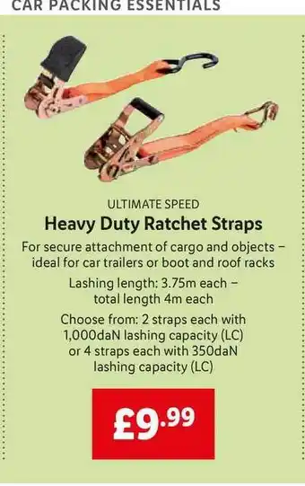 Lidl Ultimate Speed Heavy Duty Ratchet Straps offer