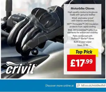 Lidl Motorbike Gloves offer