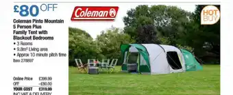 Costco Coleman Pinto Mountain 5 Person Plus Family Tent With Blackout Bedrooms offer