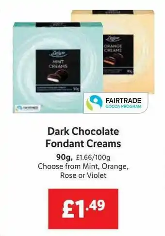 Lidl Dark Chocolate Fonfant Creams Deluxe offer