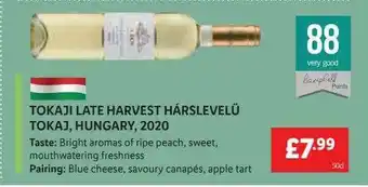 Lidl Tokaji Late Harvest Hárslevelü Tokaj Hungary 2020 offer