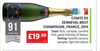 Lidl Comte De Senneval Brut Champagne France 2014 offer
