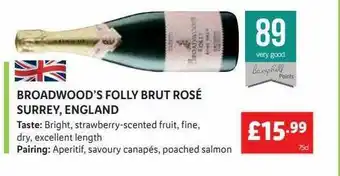 Lidl Broadwood's Folly Brut Rosé Surrey England offer