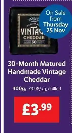 Lidl 30-month Matured Handmade Vintage Cheddar Deluxe offer