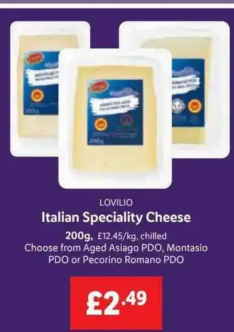 Lidl Lovilio Italian Speciality Cheese offer