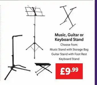 Lidl Music Guitar Or Keyboard Stand offer