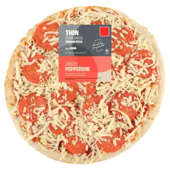 Asda ASDA Simply Pepperoni Medium Thin Stonebaked Pizza 317g offer