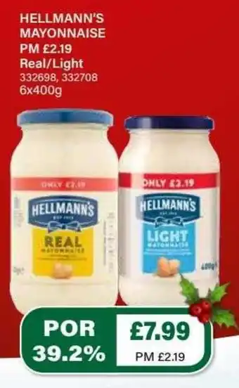 Bestway Hellmann's Mayonnaise 6x400g offer