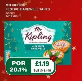 Bestway Mr.Kipling Festive Bakewll Tarts 1x6 pack offer