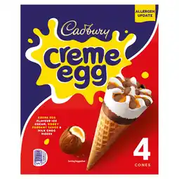 Iceland Cadbury Creme Egg Ice Cream Cones 4 x 100ml offer