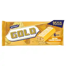 Iceland McVitie's Gold Caramel Flavour Biscuit Bars Multipack 6 x 18.3g, 110g offer