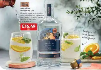 Aldi Haysmith's London Dry Gin offer