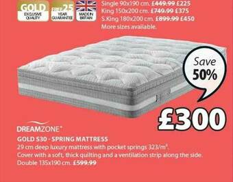 JYSK Dreamzone Gold S30 - Spring Mattress offer