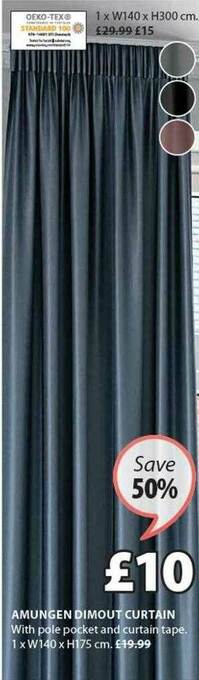 JYSK Amungen Dimout Curtain offer