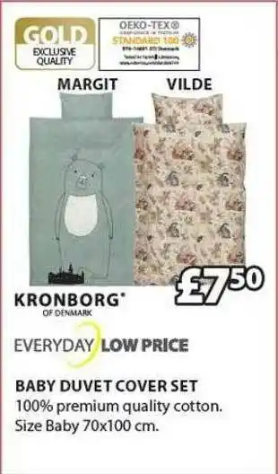 JYSK Kronborg Baby Duvet Cover Set offer