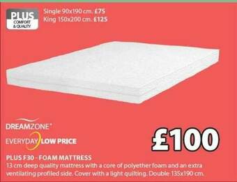 JYSK Dreamzone Plus F30 - Foam Mattress offer