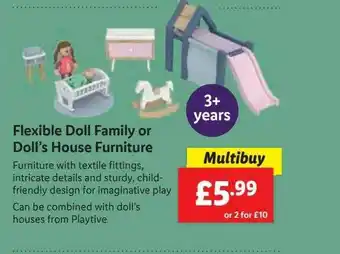 Lidl Flexible Doll Family Or Doll's House Furniture offer