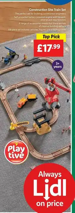 Lidl Playtive Construction Site Train Set offer