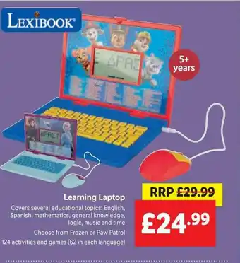 Lidl Learning Laptop Lexibook offer