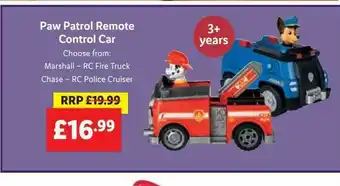 Lidl Paw Patrol Remote Control Car offer