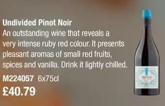 Booker Wholesale Undivided Pinot Noir offer