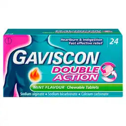 Morrisons Gaviscon Double Action Heartburn & Indigestion Mint Flavour Tablets offer