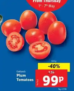 Lidl Oaklands Plum Tomatoes offer