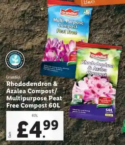 Lidl Rhododendron & Azalea Compost/Multipurpose Peat Free Compost 60L offer