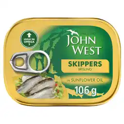 Asda John West Traditional Wood Smoked Skippers Brisling in Sunflower Oil offer