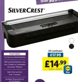 Lidl A4 Laminator offer