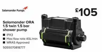 TradePoint Salamander Ora 1.5 Twin 1.5 Bar Shower Pump offer
