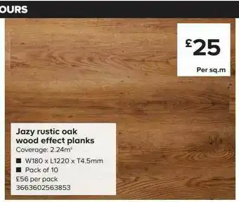 TradePoint Jazy Rustic Oak Wood Effect Planks offer