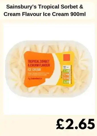 Sainsbury's Sainsbury's Tropical Sorbet & Cream Flavour Ice Cream offer