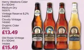 Bestway Henry Westons Cider offer