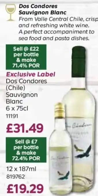 Bestway Dos Condores (Chile) Sauvignon Blanc offer