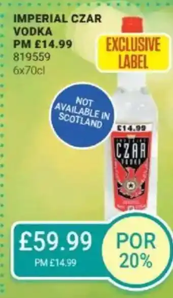 Bestway IMPERIAL CZAR Vodka offer