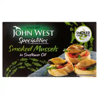 Asda John West Specialities Smoked Mussels in Sunflower Oil offer