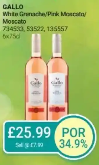 Bestway GALLO White Grenache/Pink Moscato/ Moscato offer